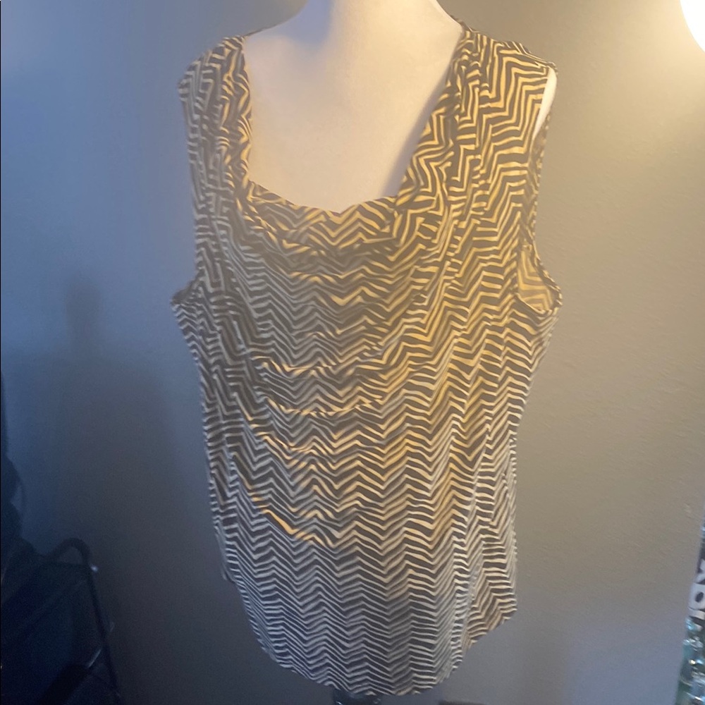 3XL Chaps Chevron Patterned Sleeveless Top